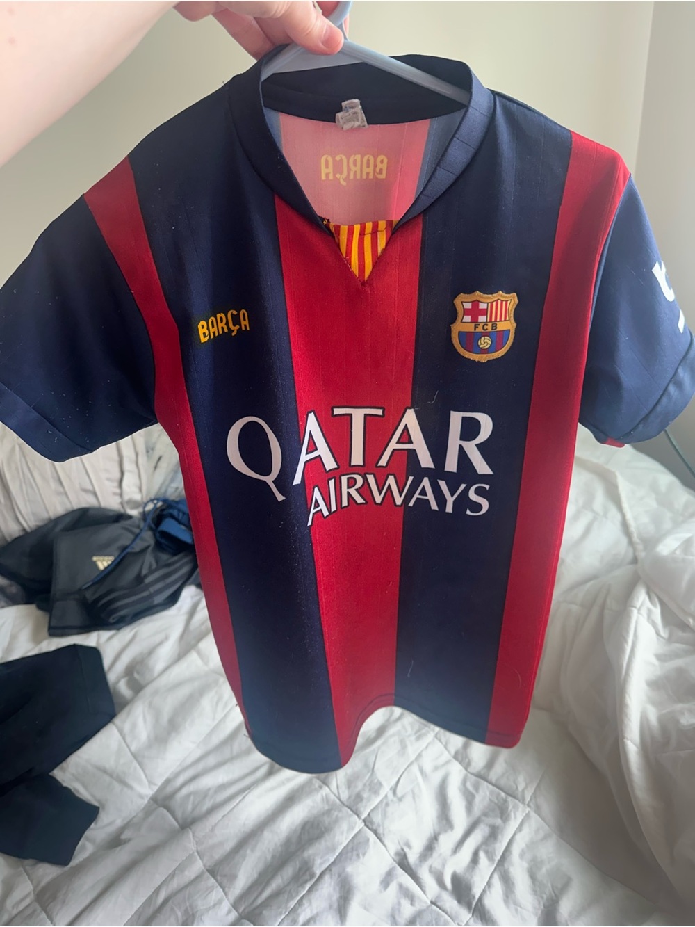 Kids' Home Soccer Jersey - Navy & Red